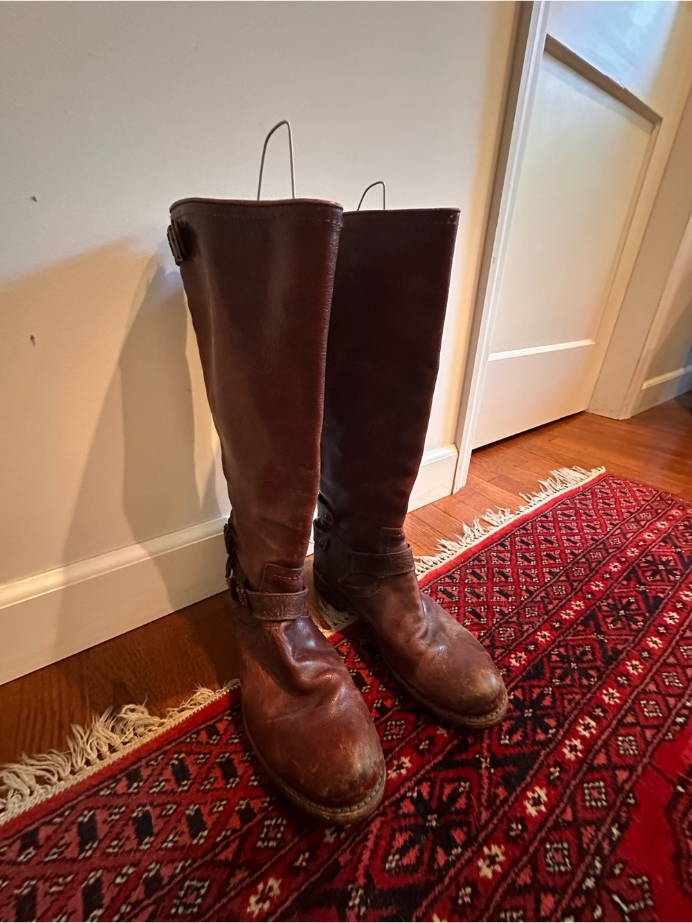Frye Brown Leather Knee-High Riding Boots